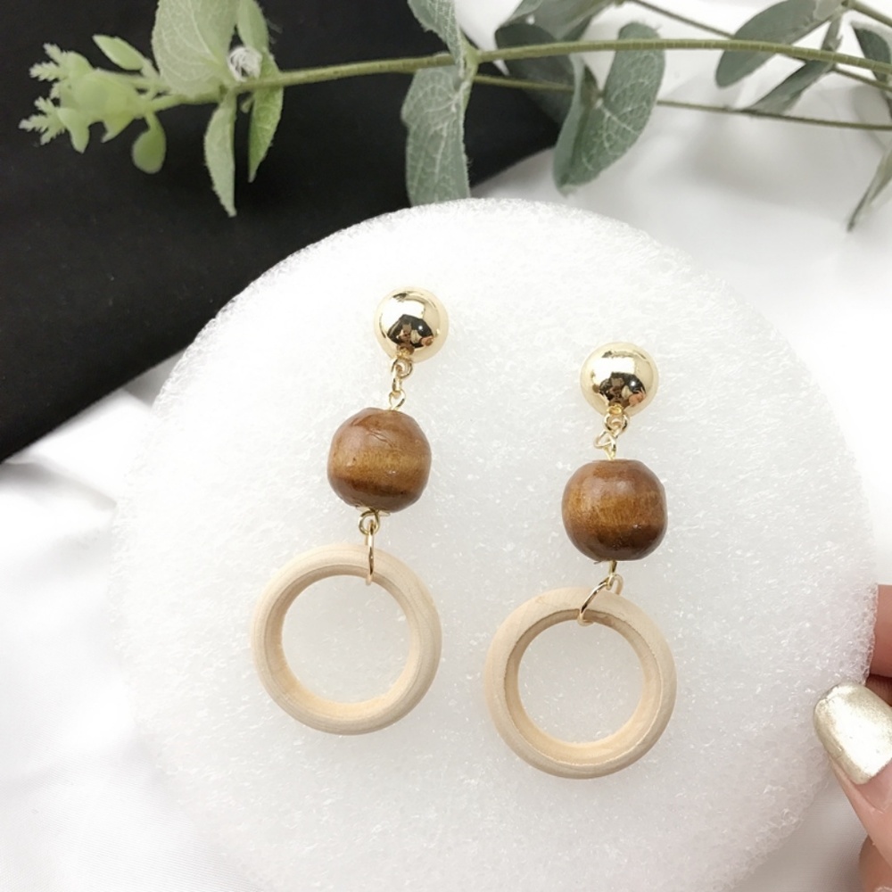 Nature Wood//Natural Elements Drop Earrings - Picture 2 of 5